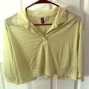 Bright yellow BDG boxy crop top. Size SP.